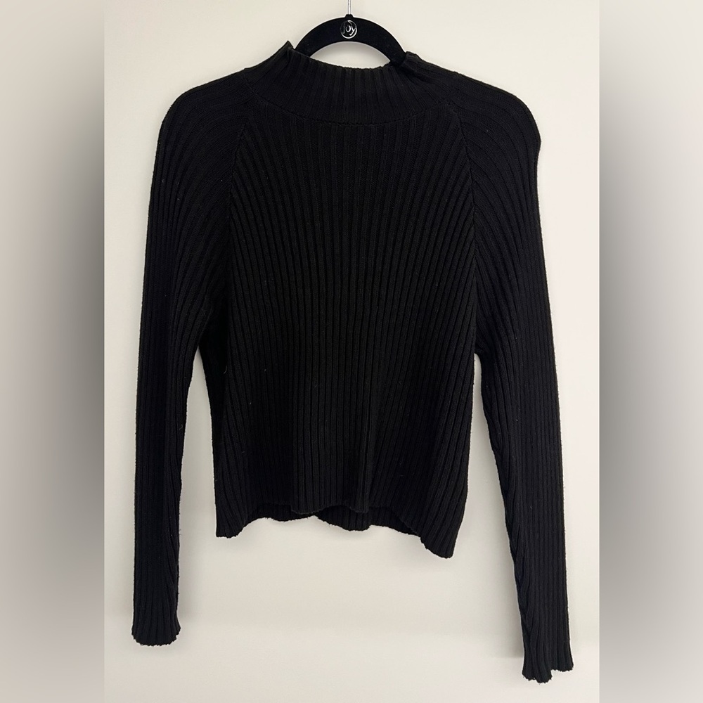 Black Ribbed Turtleneck - Picture 2 of 2